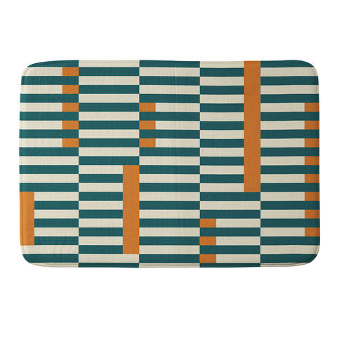 ThirtyOne Illustrations Latter Teal Memory Foam Bath Mat