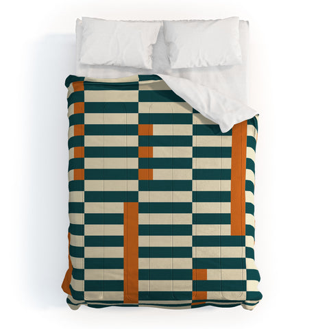 ThirtyOne Illustrations Latter Teal Comforter