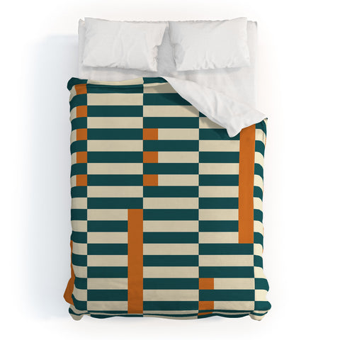 ThirtyOne Illustrations Latter Teal Duvet Cover