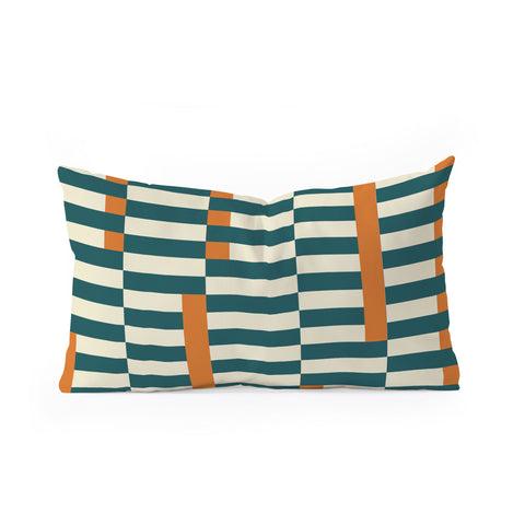ThirtyOne Illustrations Latter Teal Oblong Throw Pillow
