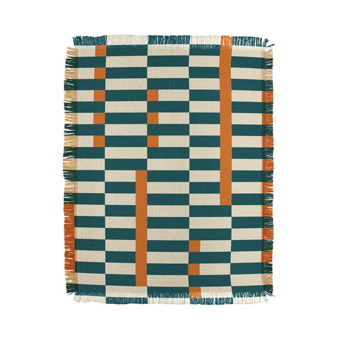ThirtyOne Illustrations Latter Teal Throw Blanket