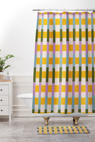 ThirtyOne Illustrations Mod Neo Geo Shower Curtain And Mat