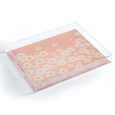ThirtyOne Illustrations Pink Daisy I Acrylic Tray