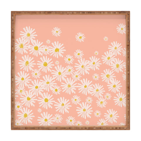 ThirtyOne Illustrations Pink Daisy I Square Tray