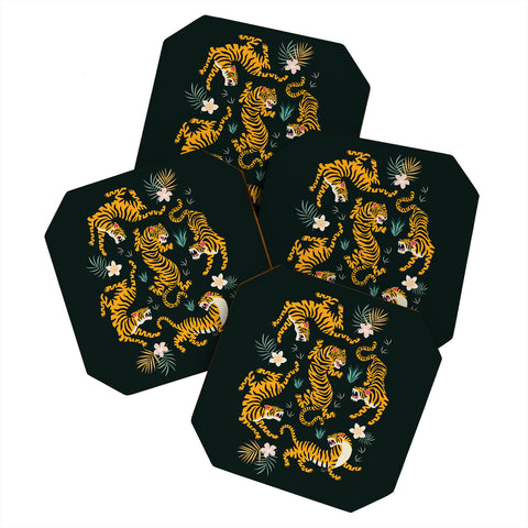 ThirtyOne Illustrations Tiger All Around Coaster Set