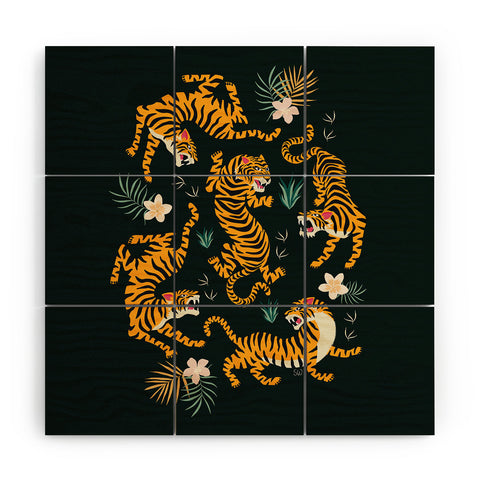 ThirtyOne Illustrations Tiger All Around Wood Wall Mural