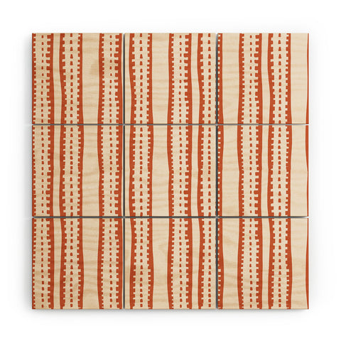 ThirtyOne Illustrations Tiger Batik Stripe Wood Wall Mural