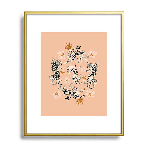 ThirtyOne Illustrations Tiger Garden Metal Framed Art Print