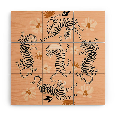 ThirtyOne Illustrations Tiger Garden Wood Wall Mural