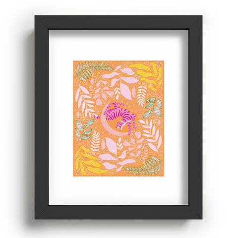 ThirtyOne Illustrations Tiger Moon in Tangerine Recessed Framing Rectangle
