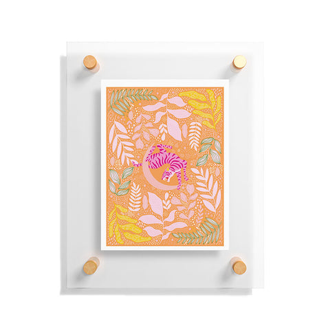 ThirtyOne Illustrations Tiger Moon in Tangerine Floating Acrylic Print