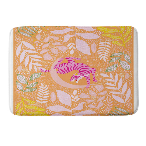 ThirtyOne Illustrations Tiger Moon in Tangerine Memory Foam Bath Mat