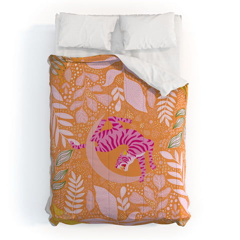ThirtyOne Illustrations Tiger Moon in Tangerine Comforter