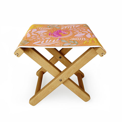 ThirtyOne Illustrations Tiger Moon in Tangerine Folding Stool