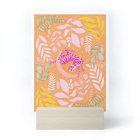 ThirtyOne Illustrations Tiger Moon in Tangerine Mini Art Print