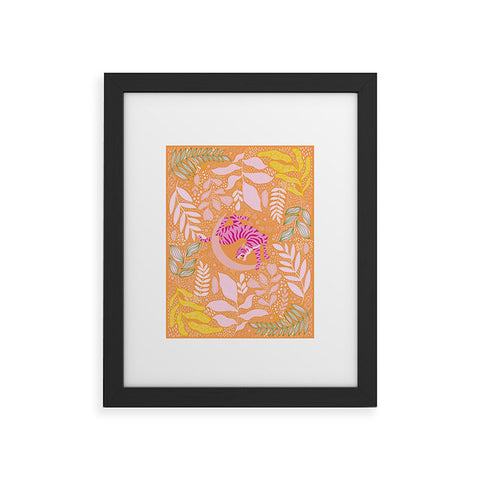 ThirtyOne Illustrations Tiger Moon in Tangerine Framed Art Print