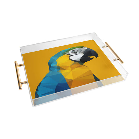 Three Of The Possessed Parrot Tropical Yellow Acrylic Tray