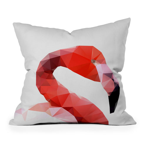 Three Of The Possessed Pink Flamingo Outdoor Throw Pillow