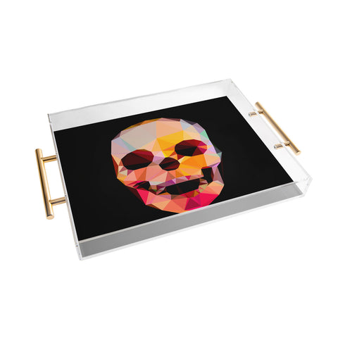 Three Of The Possessed Skull Sunrise Acrylic Tray