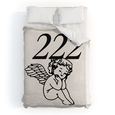 Tiger Spirit 222 Angel Number Poster Duvet Cover