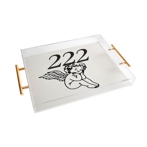 Tiger Spirit 222 Angel Number Poster Acrylic Tray