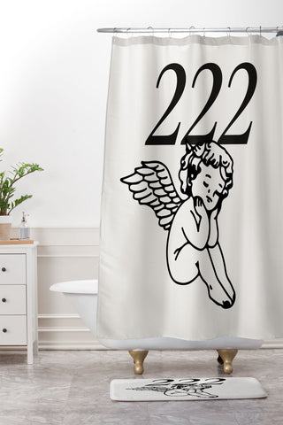 Tiger Spirit 222 Angel Number Poster Shower Curtain And Mat