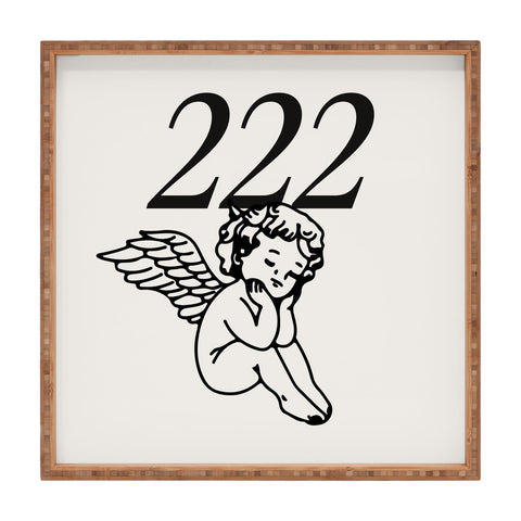 Tiger Spirit 222 Angel Number Poster Square Tray