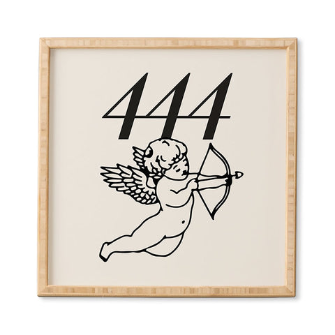 Tiger Spirit Angel Number 444 BW Framed Wall Art