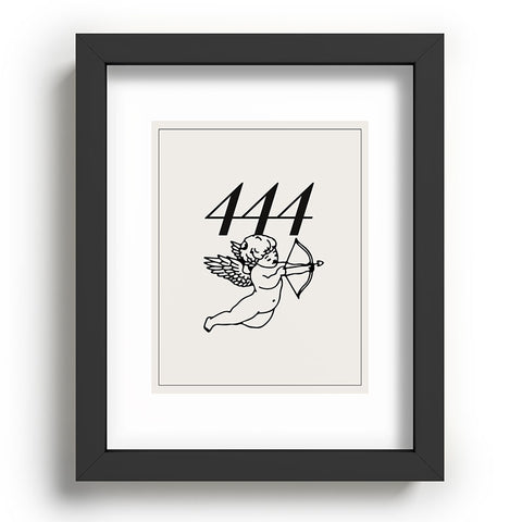 Tiger Spirit Angel Number 444 BW Recessed Framing Rectangle