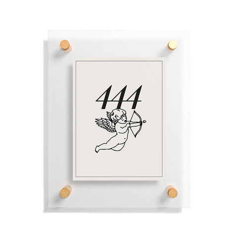 Tiger Spirit Angel Number 444 BW Floating Acrylic Print