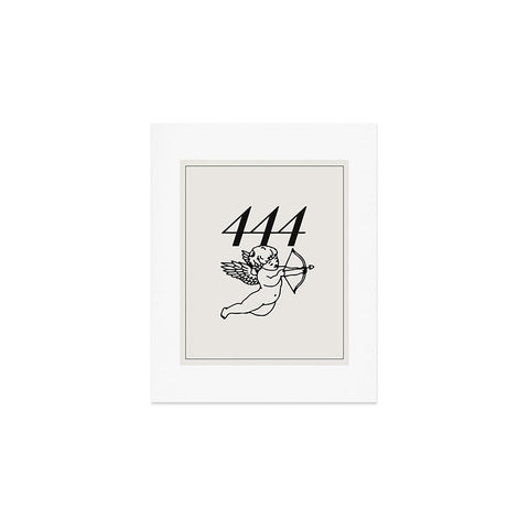 Tiger Spirit Angel Number 444 BW Art Print