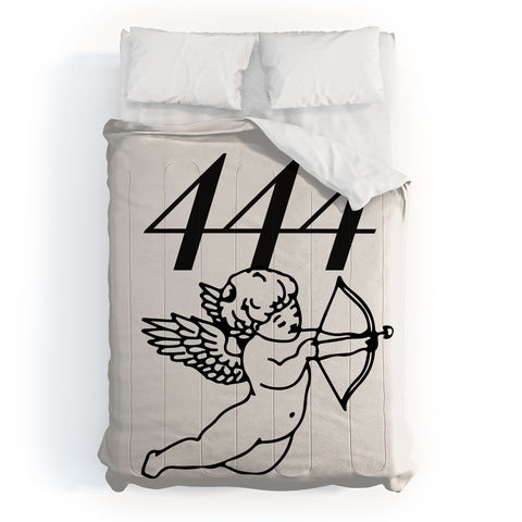 Tiger Spirit Angel Number 444 BW Comforter