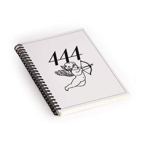 Tiger Spirit Angel Number 444 BW Spiral Notebook