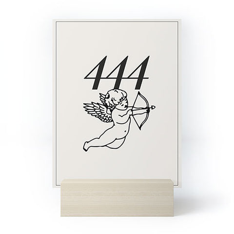 Tiger Spirit Angel Number 444 BW Mini Art Print