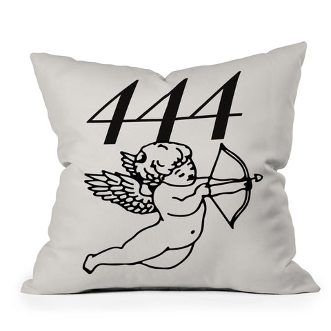 Tiger Spirit Angel Number 444 BW Throw Pillow