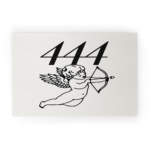 Tiger Spirit Angel Number 444 BW Welcome Mat