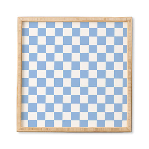 Tiger Spirit Checkerboard Light Blue Framed Wall Art