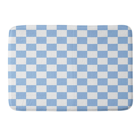Tiger Spirit Checkerboard Light Blue Memory Foam Bath Mat