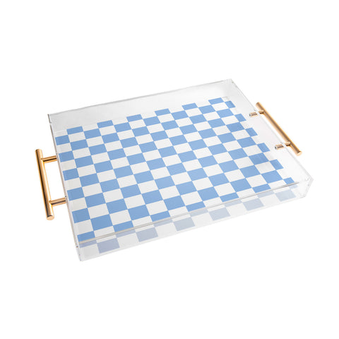 Tiger Spirit Checkerboard Light Blue Acrylic Tray