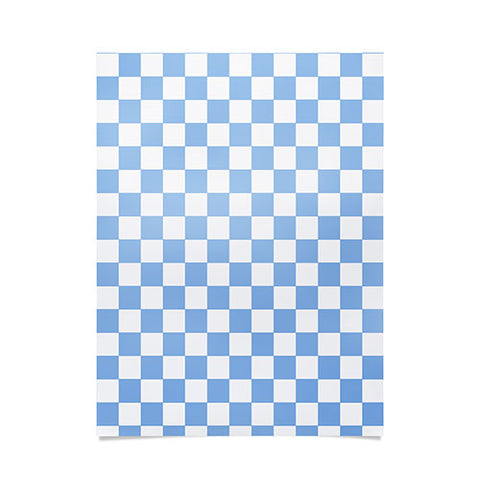 Tiger Spirit Checkerboard Light Blue Poster