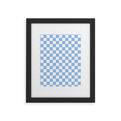 Tiger Spirit Checkerboard Light Blue Framed Art Print