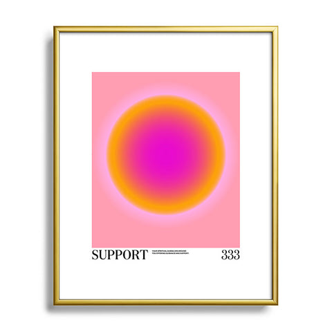 Tiger Spirit Gradient Angel Number Support Metal Framed Art Print