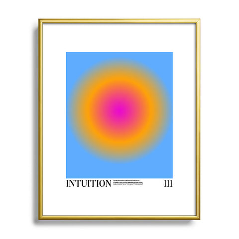 Tiger Spirit Gradient Angel Numbers Intuition Metal Framed Art Print