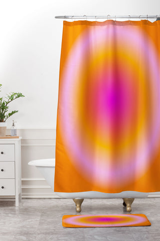 Tiger Spirit Gradient Angel Numbers Luck Shower Curtain And Mat