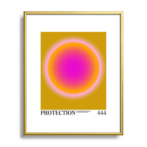 Tiger Spirit Gradient Angel Numbers Protect Metal Framed Art Print