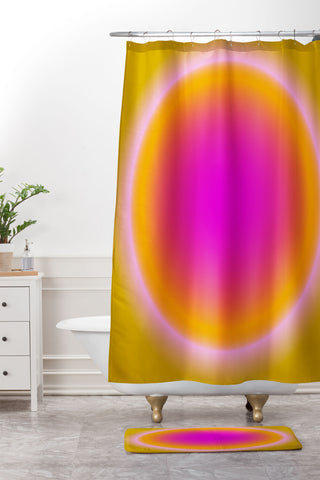 Tiger Spirit Gradient Angel Numbers Protect Shower Curtain And Mat