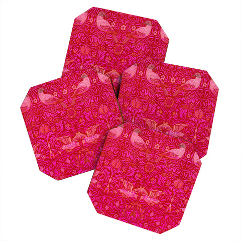 Tiger Spirit Indian Summer Rich Pink Coaster Set
