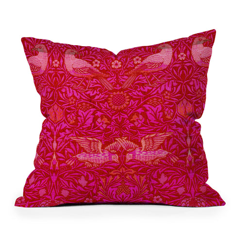 Tiger Spirit Indian Summer Rich Pink Throw Pillow