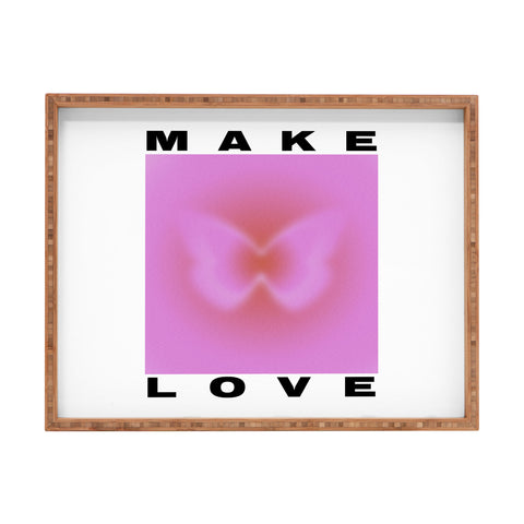Tiger Spirit Make Love Art Print Rectangular Tray