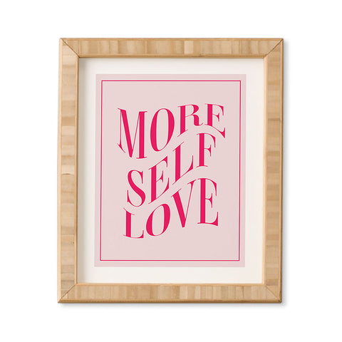 Tiger Spirit More Self Love Pink Framed Wall Art